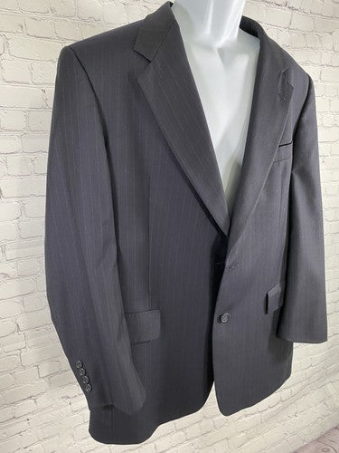 VTG Hart Schaffner Marx Gold Trumpeter Navy Pinstriped Jacket Blazer Wool 42R