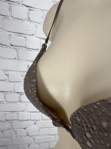 Victoria's Secret Taupe Lace Push Up Padded Underwire Bra 34C