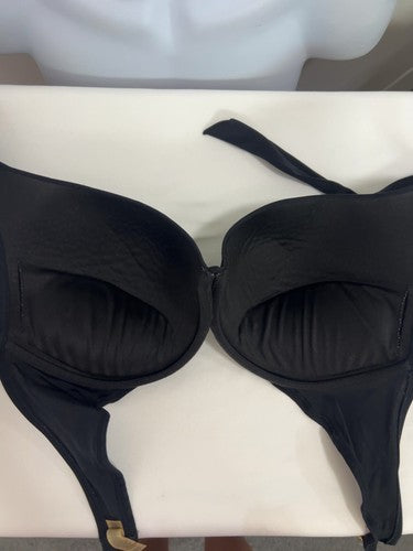 Victoria's Secret Black Underwire Push Up Halter Bikini Swim Top 38DD