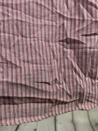 VTG Levi’s Brick Red White Striped Lightweight Long Sleeve Button Up Shirt M