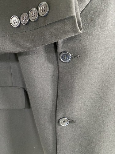 Roundtree Yorke Black 100% WoolTwo Button Blazer Jacket Wool 48R