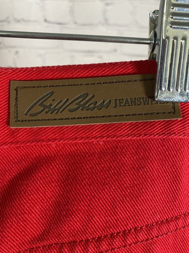 VTG Bill Blass Jeans Red Easy Fit Capri High Rise Cotton Denim Womens Pants 10