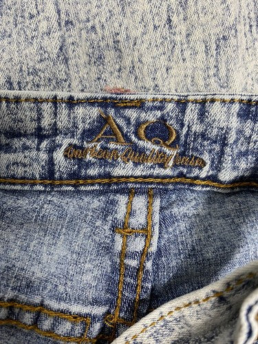 AQ American Quality Denim Distressed Coveralls Light Wash Skinny Leg Pockets 5