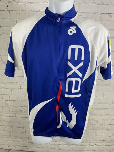 Exel Champ-Sys Pelotonia Multicolored Bike Riding Cycling Half Zip Shirt L