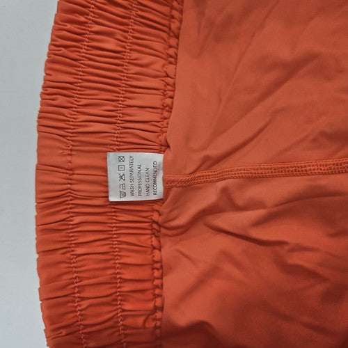 Luogongzi Orange 2 in 1 Flowy Elastic Waist Stretch Running Shorts L
