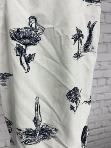 Vans White Black Tropical Pin Up Print Lace Up Cargo Board Shorts 36 (36X10)