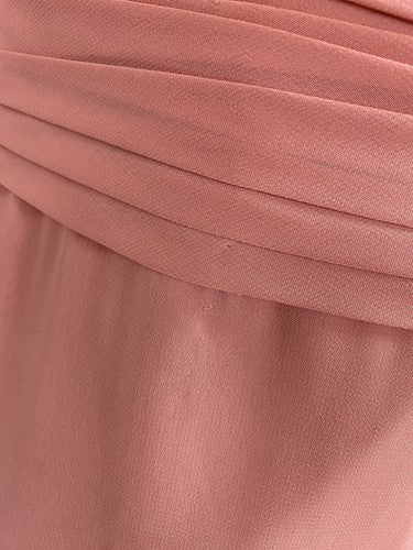 Allure Bridals Pink Strapless Back Zip Flowy Bridesmaids Prom Dress Gown Size 2