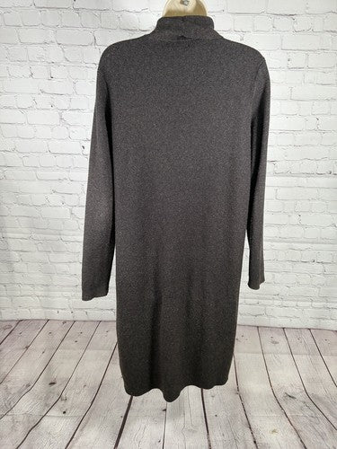 Patrizia Luca Milano Dark Brown Long Knit Sweater Cardigan W/ Pockets Size S
