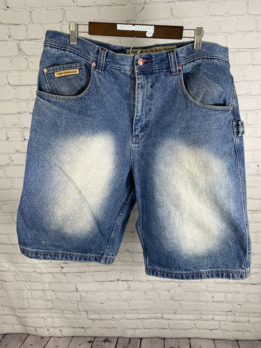 Brooklyn Xpress Medium Wash High Rise 6 Pockets Blue Denim Shorts Men’s 40W