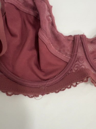 Prima Valentina Mauve Floral Lace Sheer Unlined Underwire Bra 38DD
