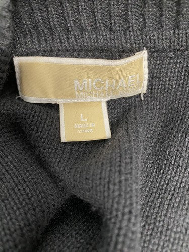Michael Kors Front Zip Short Sleeve Knit Short Black Casual Dress L