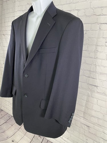 Chiarelli Traveler Dark Blue Wool Blend Two Button Blazer Jacket Size 46R *read