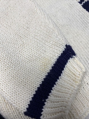 NWD VTG A Little Extra Spice White Blue High Neck Long Knit Sweater Size 24W/44
