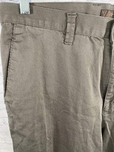 Koutons Collezioni Green Brown Flat Front Casual Straight Leg Dress Pants 36x26