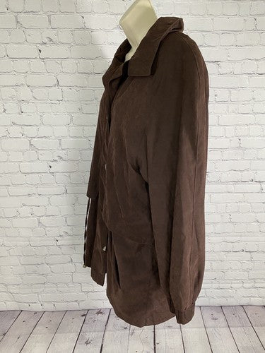 VTG Fitz-Wright Brown Button Up Button Off Liner Shoulder Padded Coat Jacket M