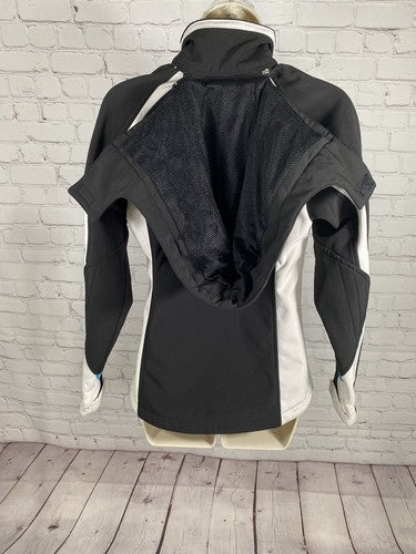Predator Black White Blue Zip Off Hood High Neck Full Zip Jacket Women’s S