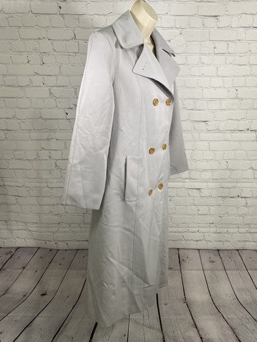 VTG AstorOne Dusty Blue/ Gray Removable Liner Double Breasted Peacoat Womens 8