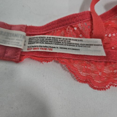 Intimately Free People Coral Sheer Lace Unlined Underwire Plunge Bra 34C