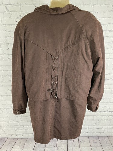 VTG Fitz-Wright Brown Button Up Button Off Liner Shoulder Padded Coat Jacket M