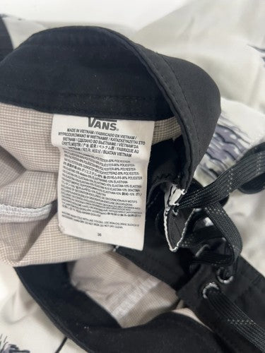 Vans White Black Tropical Pin Up Print Lace Up Cargo Board Shorts 36 (36X10)