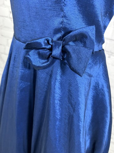 Teeze Me Blue Halter Short Bubble Hem Fit And Flare Party Dress Junior’s 9