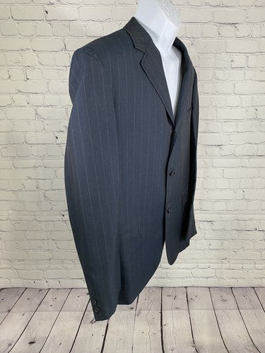 Hart Schaffner & Marx Racquet Club Blue 3 Button Jacket Blazer Striped 42