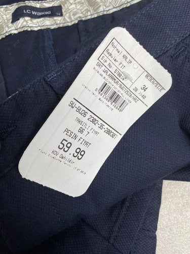 NWT LC Waikiki Blue Normal Kalip Regular Fit Bermuda Long Shorts Size 34 (36x18)