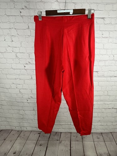 VTG Votre Nom Red Tapered High Rise Trousers Pants France Size 8 (27x24.5)