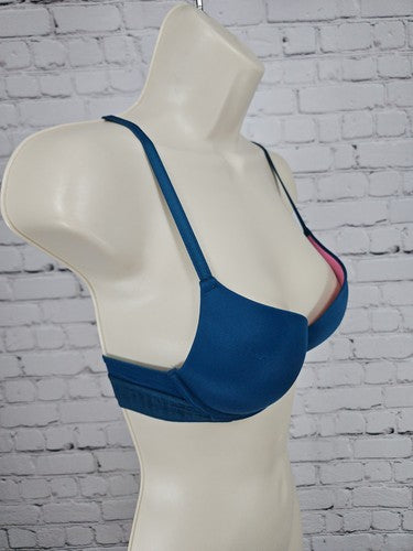 Victoria's Secret PINK Teal Blue Wear Everywhere Push Up Underwire Bra 32B