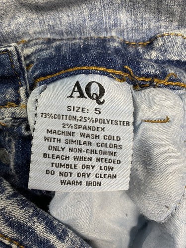 AQ American Quality Denim Distressed Coveralls Light Wash Skinny Leg Pockets 5