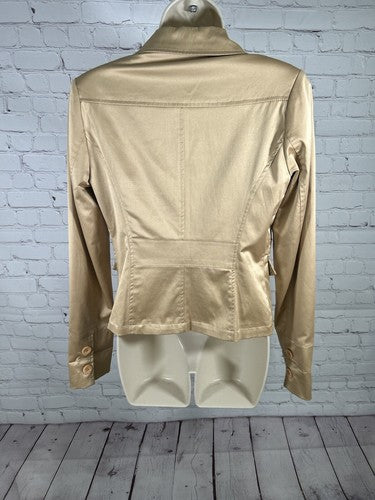 VTG Vanity Gold Tan Two Button Blazer Jacket Suit Jacket Italy Women’s Size XS