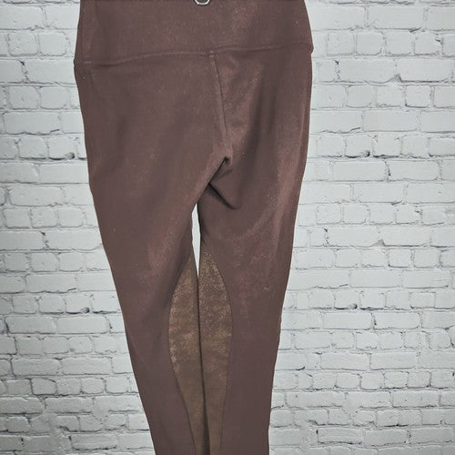 Spanx WOW Brown Faux Leather Leggings Athletic Yoga Pants Size Small S