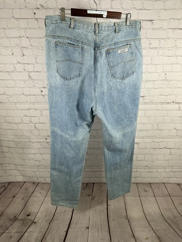 VTG Cafe Light Wash Pleated Front High Rise Blue Jeans Women’s Size 20 (34 x 29)