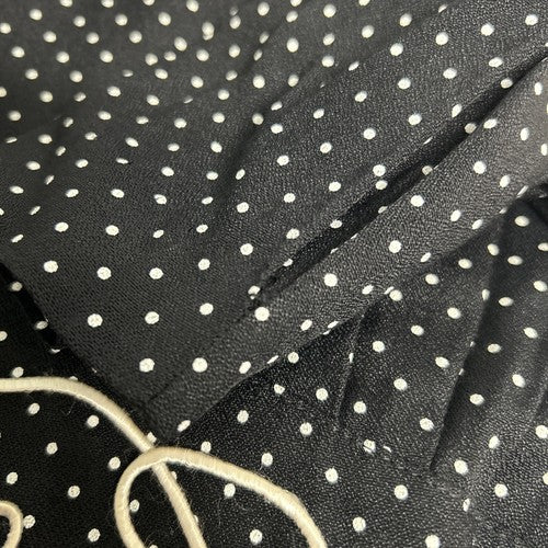 VTG S.L. Fashions Black White Polka Dot Shoulder Pad Fabric Embellished Dress 10