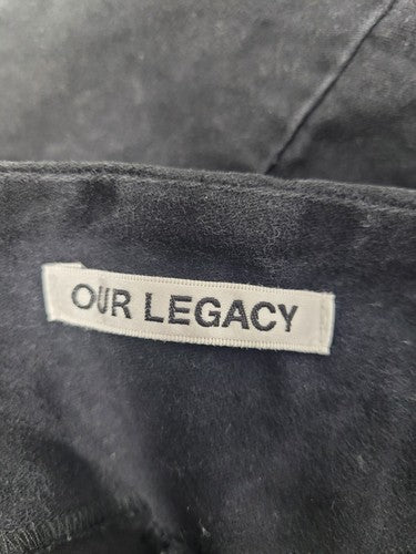 Our Legacy Black Velo Trouser Washed Black Moleskin Ankle Pans Size US S (27x30)