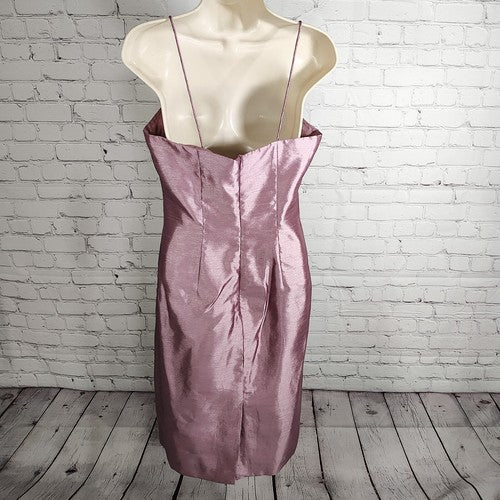 Alex Evenings Purple Strappy Beaded Pencil Formal Y2K Short Slip Dress Petite 8P