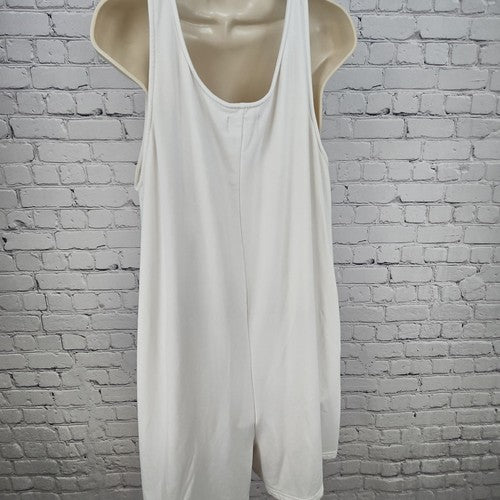 Madewell MWL White Brushed Knit Sleeveless Scoop Neck Pocket Romper XL