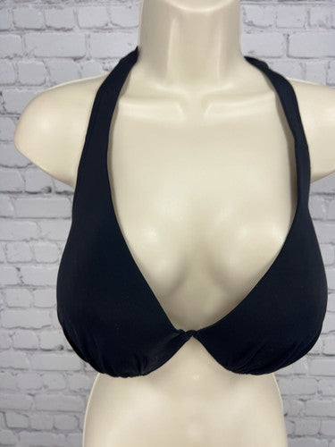 Victoria's Secret Black Underwire Push Up Halter Bikini Swim Top 38DD