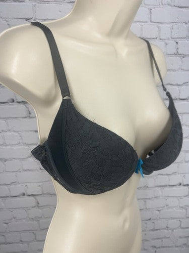 Aerie Black Floral Lace Padded Underwire Bra 36C