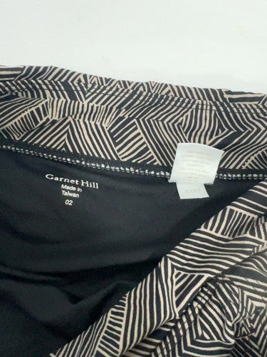 Garnet Hill Black Tan Geometric Print Attached Brief Lined Swim Skirt 2