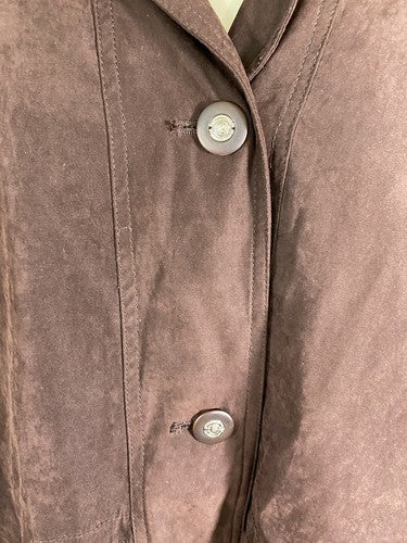 VTG Fitz-Wright Brown Button Up Button Off Liner Shoulder Padded Coat Jacket M