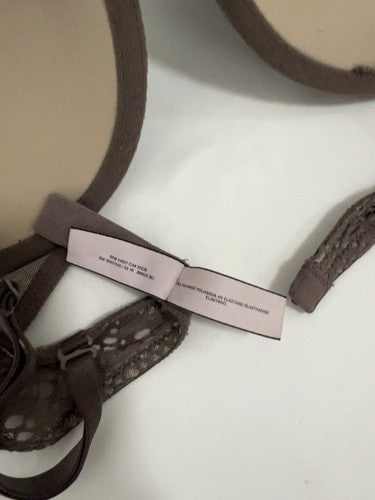 Victoria's Secret Taupe Lace Push Up Padded Underwire Bra 34C