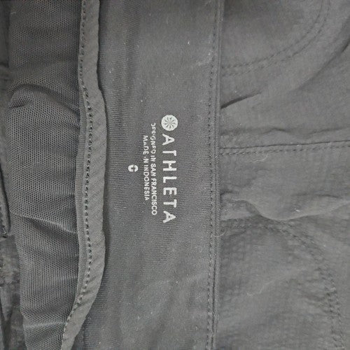 Athleta Black Textured Short Zippered Pockets Athletic Shorts Size 0 (27x4)
