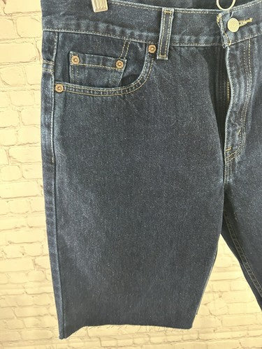 Levi’s 557 Lower Rise Loose Fit Dark Wash Denim Cut Off Shorts Women’s 14 33x10