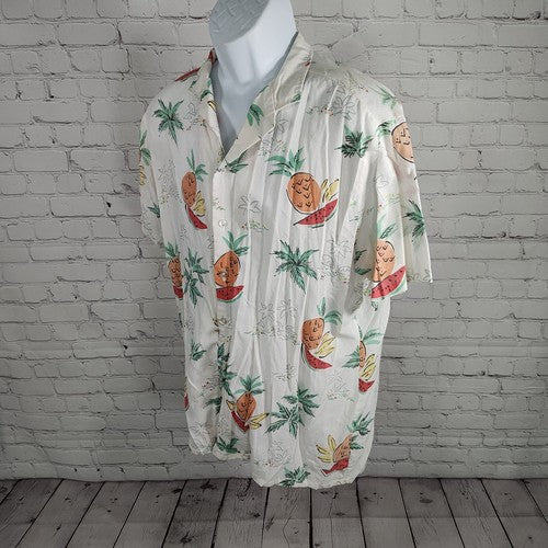 VTG Magnum 357 Polyester Blend Beachy Button Up Made In USA Men's Size XL
