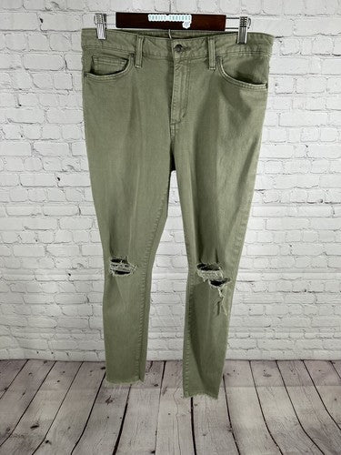Joe's Jeans Military Green Distressed Skinny Ankle Mid Rise Jeans Pants (30x28)