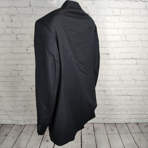 Louis Roth Single Breasted Birds Eye Knit Navy Three Button Mens Blazer Size 44R