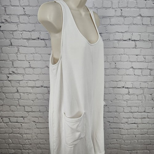 Madewell MWL White Brushed Knit Sleeveless Scoop Neck Pocket Romper XL