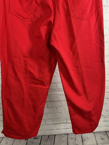 VTG Bill Blass Jeans Red Easy Fit Capri High Rise Cotton Denim Womens Pants 10
