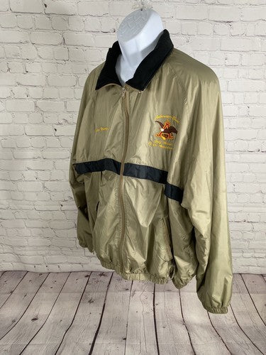 VTG Anheuser- Busch Tan Lightweight Golf Anniversary Windbreaker Jacket XXL